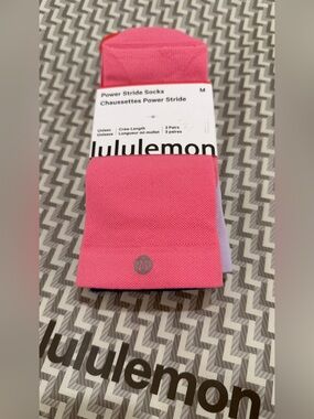 Lululemon Power Stride Crew Socks - Pink and Blue (3 Pack)